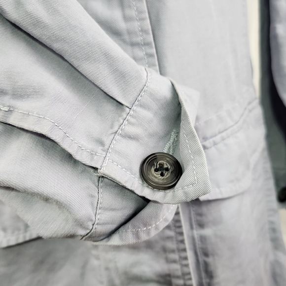 Cabi 5296 Coat Women XS Blue Tanner Trench Jacket Linen Blend Belted Button Down - Picture 5 of 9